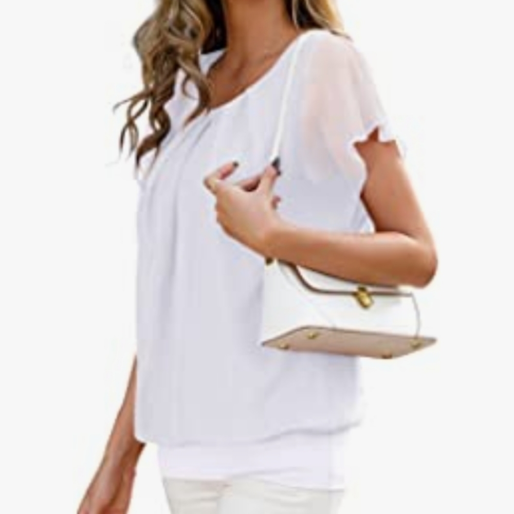 Sheer Lined White 2XL Top